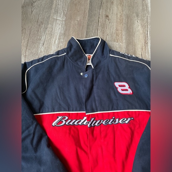 VTG Dale Earnhardt Jr #8 Jacket Budweiser Nascar Winners Circle Red Size M L - Picture 2 of 16